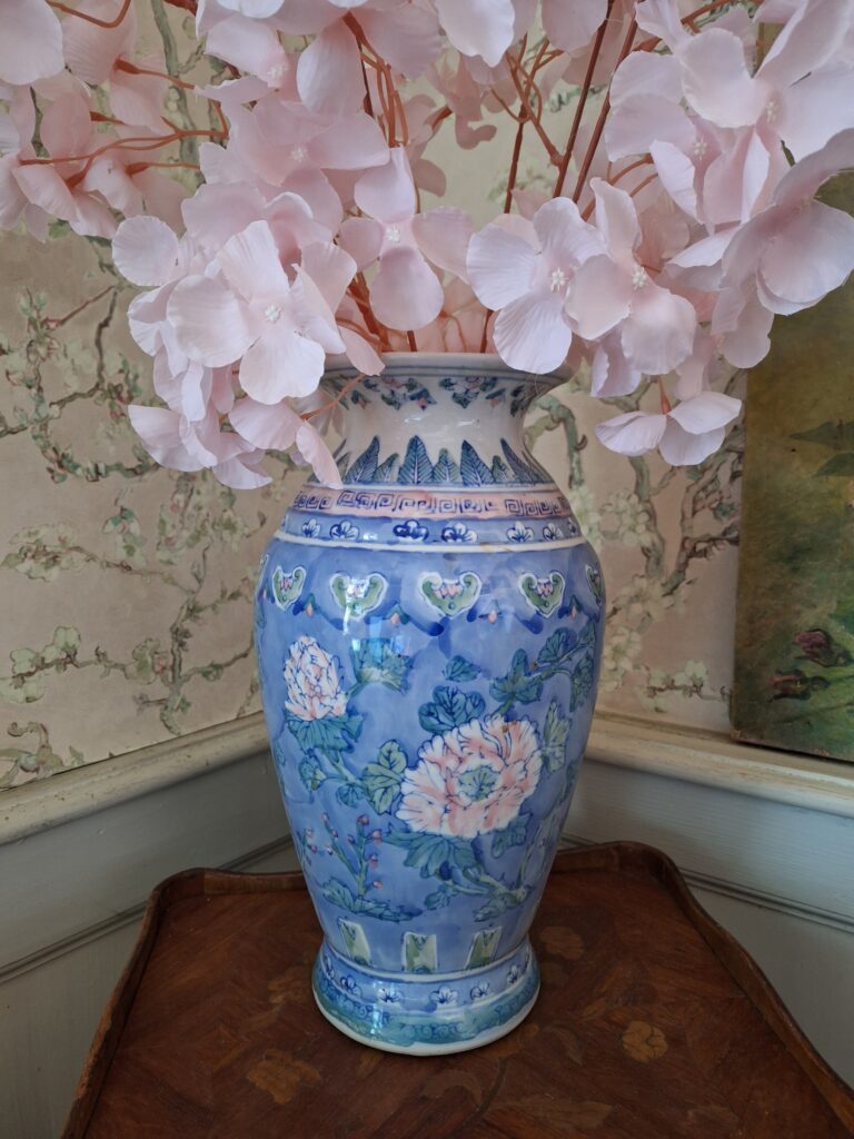 Chinese stijl vaas, blauw-roze
